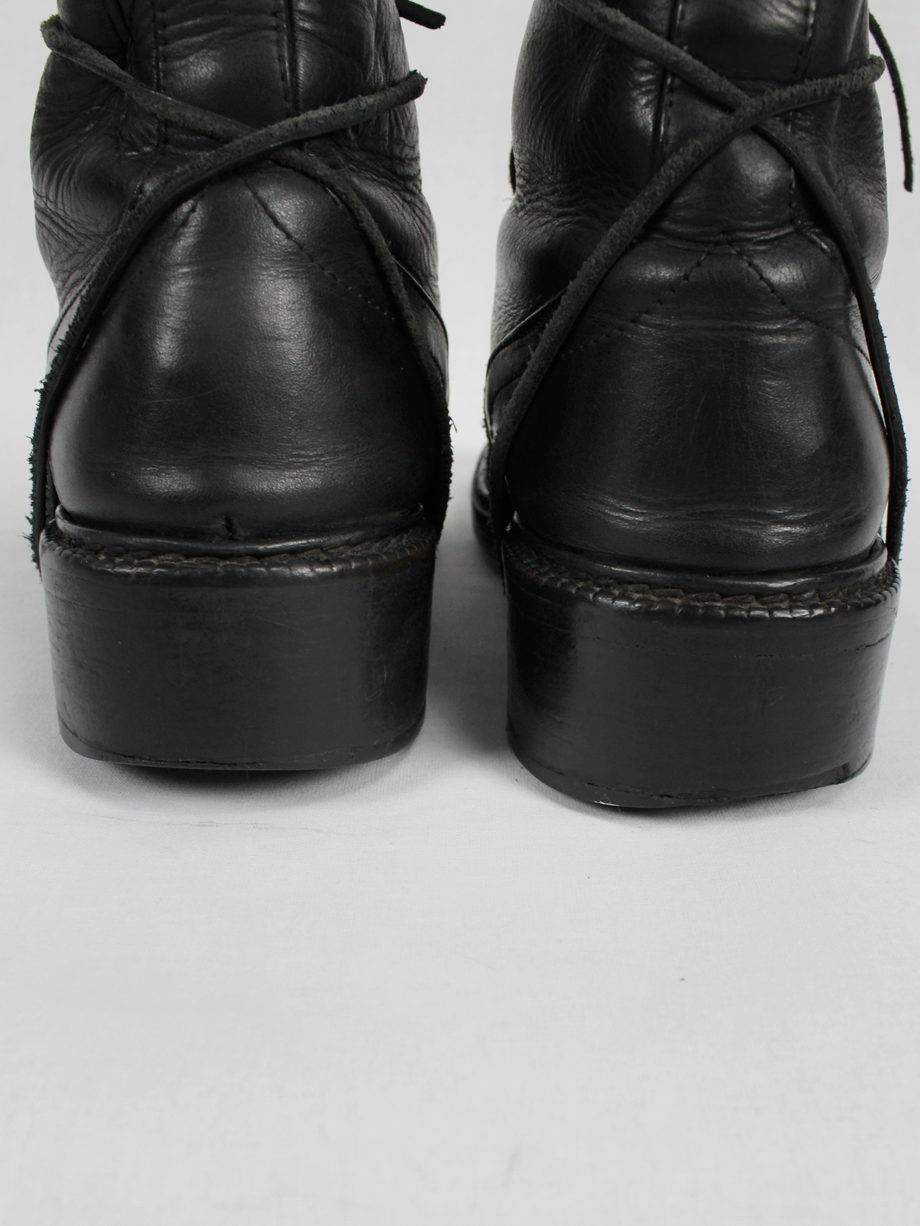 Dirk Bikkembergs black tall boots with laces through the soles mid 90’s (10)