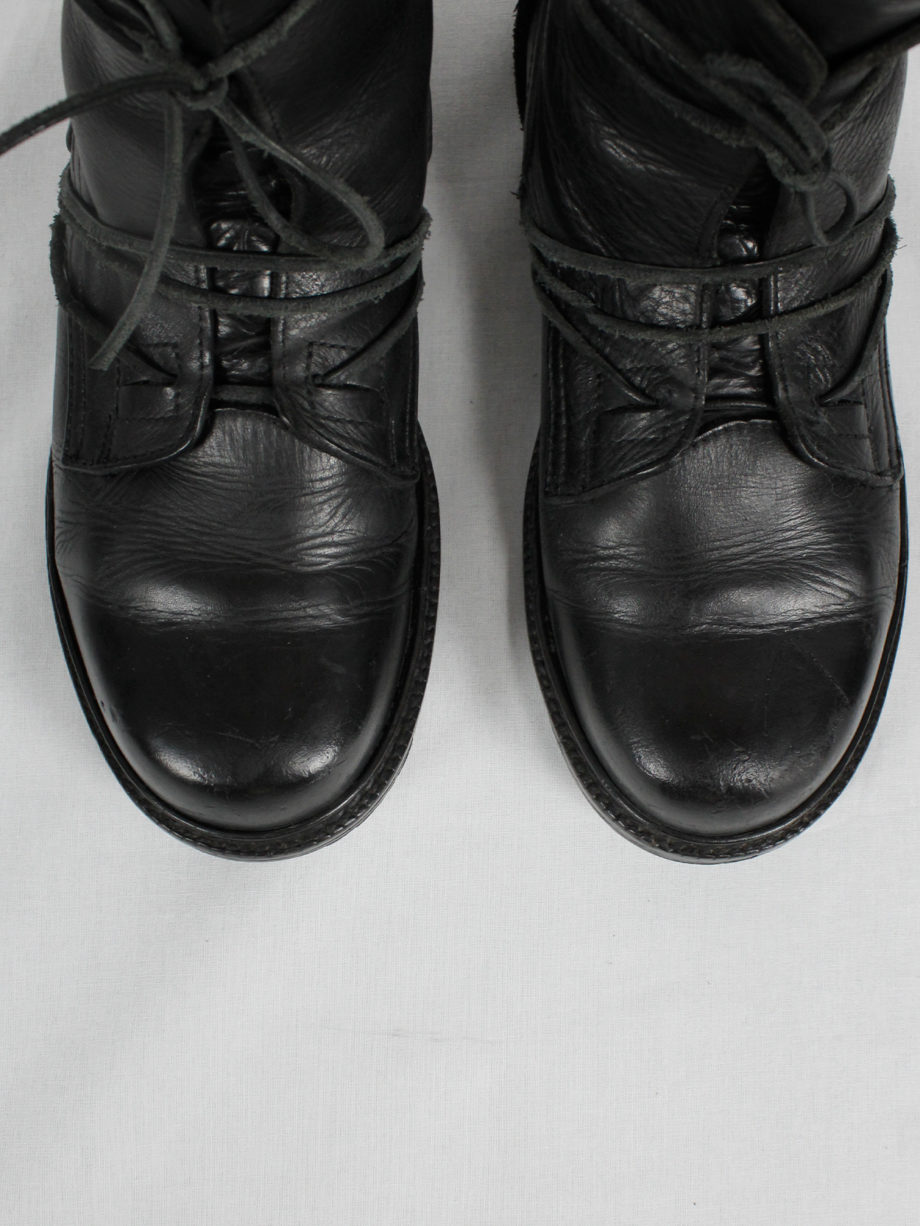 Dirk Bikkembergs black tall boots with laces through the soles mid 90’s (15)