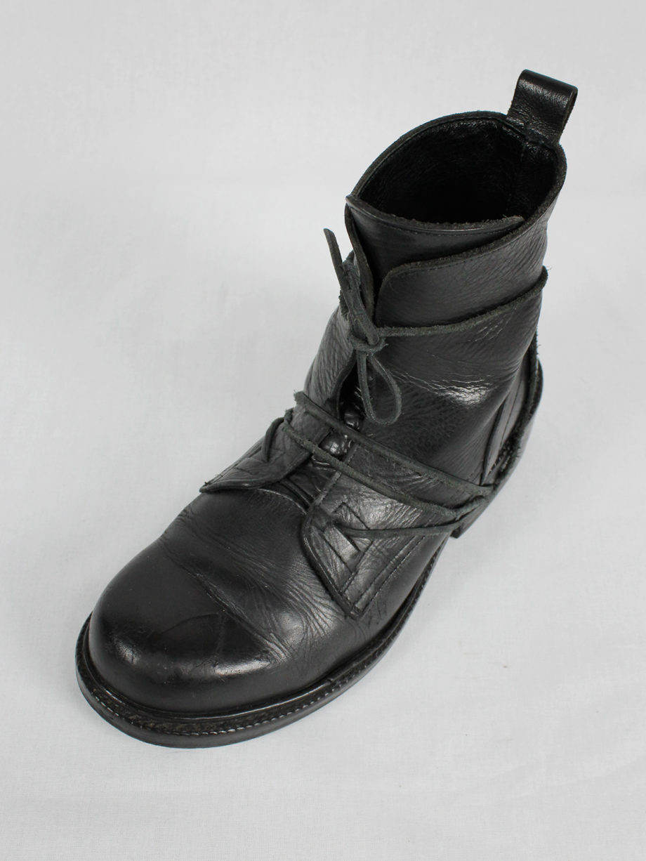 Dirk Bikkembergs black tall boots with laces through the soles mid 90’s (21)