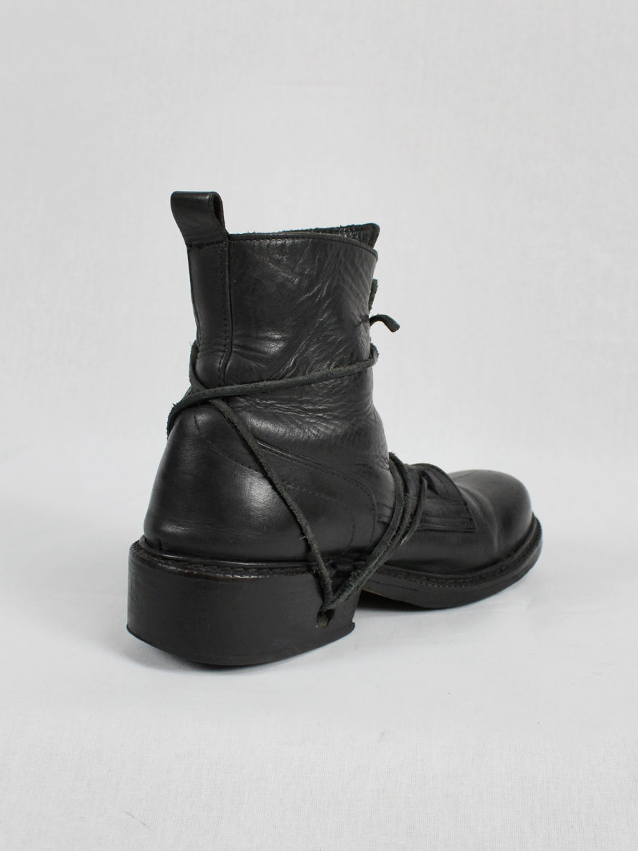 Dirk Bikkembergs black tall boots with laces through the soles mid 90’s (7)