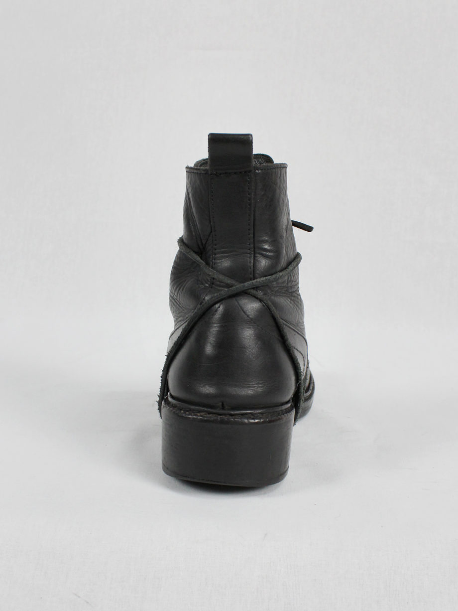 Dirk Bikkembergs black tall boots with laces through the soles mid 90’s (8)