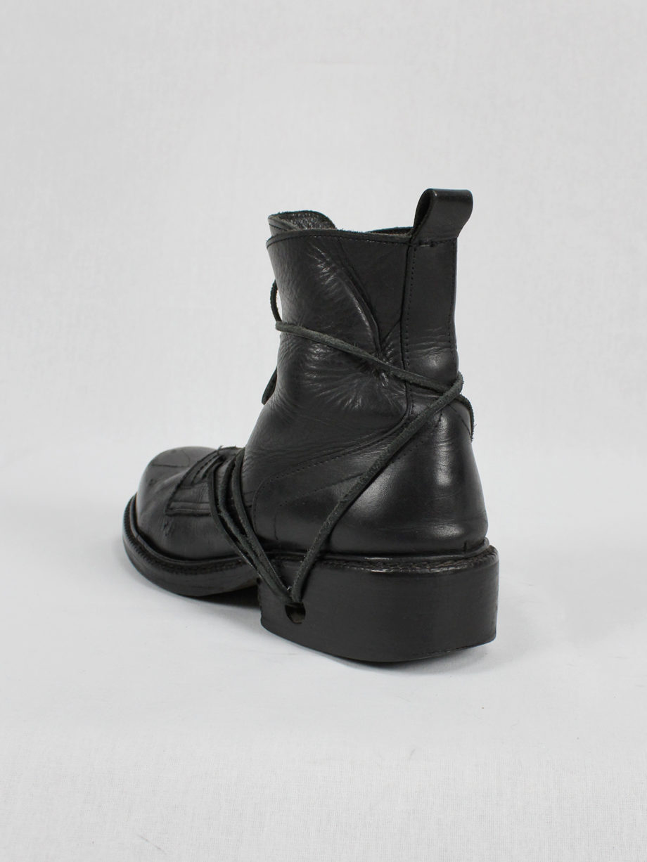 Dirk Bikkembergs black tall boots with laces through the soles mid 90’s (9)