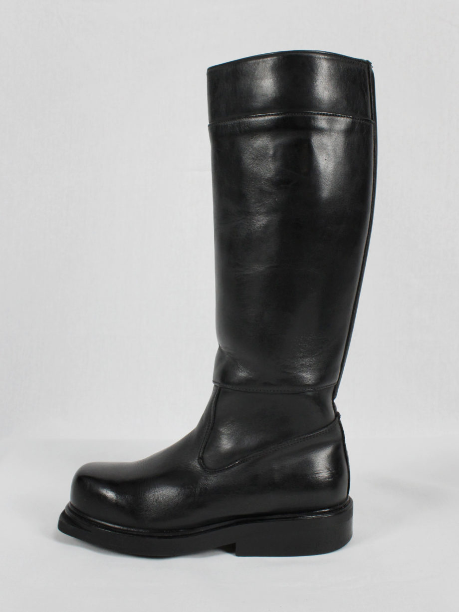Dirk Bikkembergs black tall boots with mountaineering sole 1990s (11)