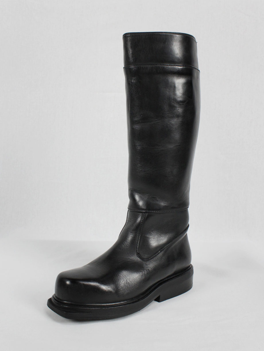 Dirk Bikkembergs black tall boots with mountaineering sole 1990s (12)