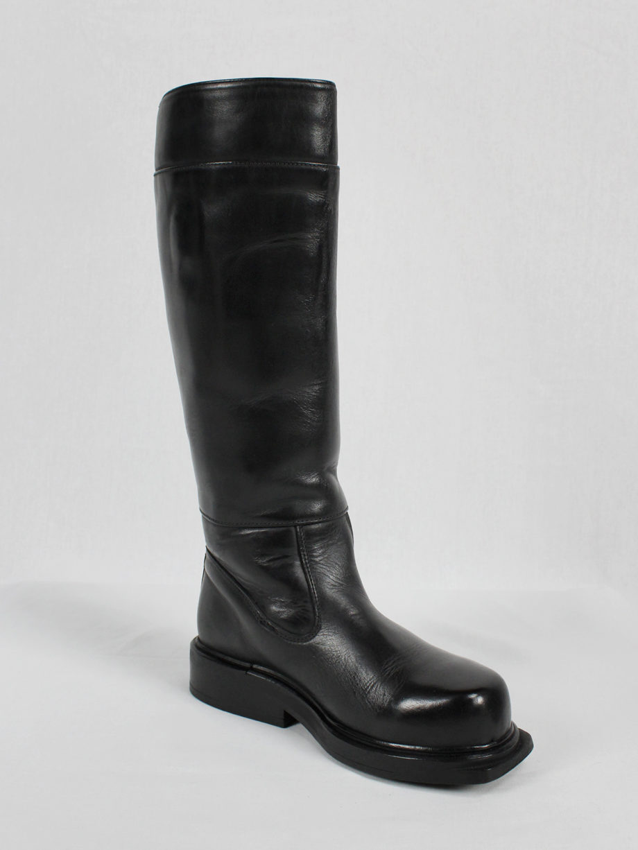 Dirk Bikkembergs black tall boots with mountaineering sole 1990s (14)