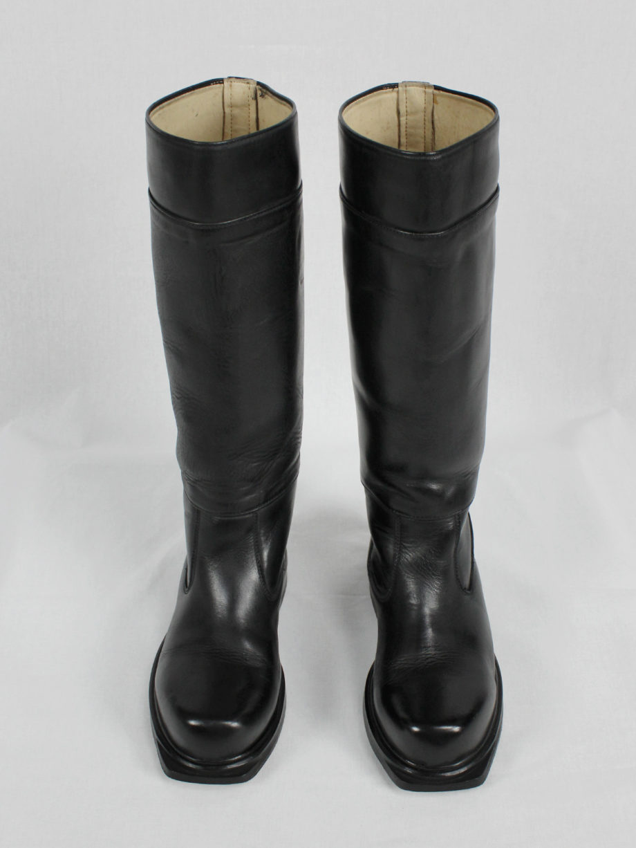 Dirk Bikkembergs black tall boots with mountaineering sole 1990s (3)
