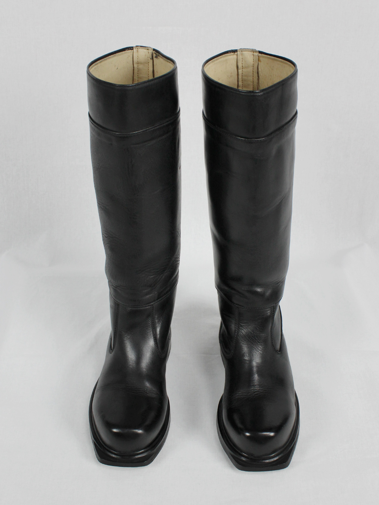Dirk Bikkembergs black tall boots with mountaineering sole (37) — mid ...