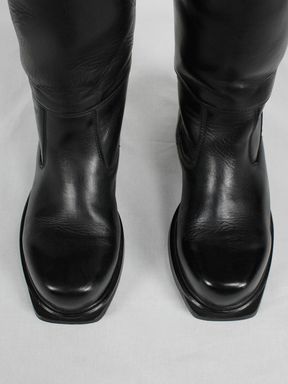 Dirk Bikkembergs black tall boots with mountaineering sole 1990s (4)