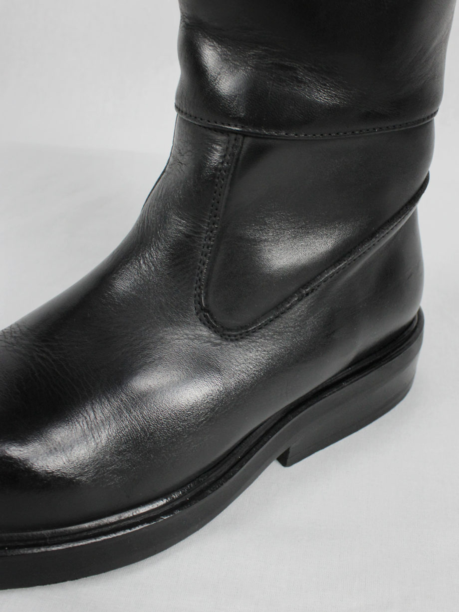 Dirk Bikkembergs black tall boots with mountaineering sole 1990s (8)