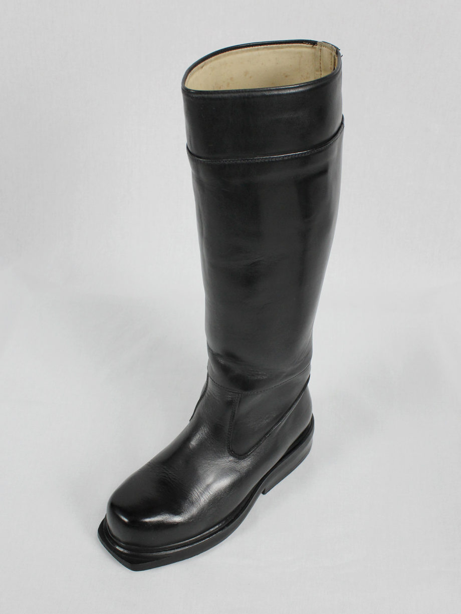 Dirk Bikkembergs black tall boots with mountaineering sole 1990s (9)