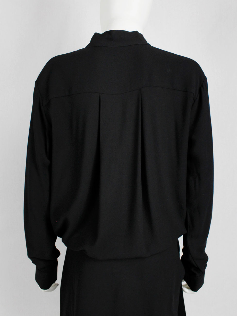 Haider Ackermann black dress with minimal neckline and bowtie fall 2015 (12)