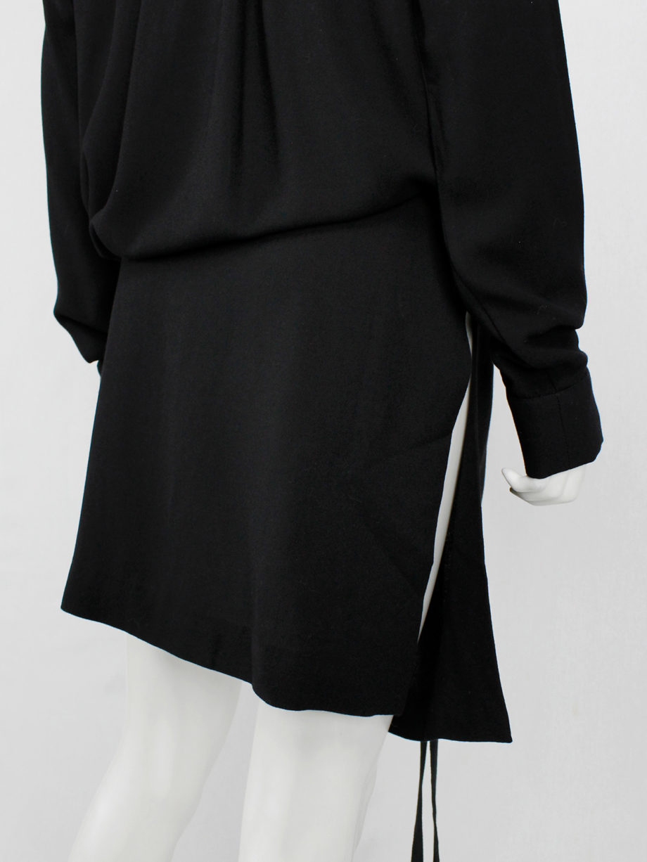 Haider Ackermann black dress with minimal neckline and bowtie fall 2015 (13)