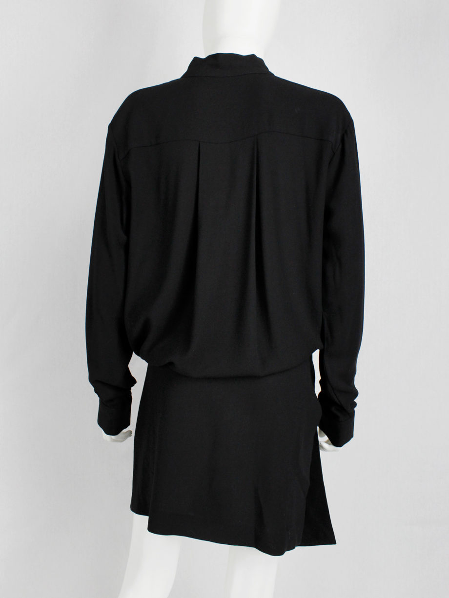 Haider Ackermann black dress with minimal neckline and bowtie fall 2015 (14)