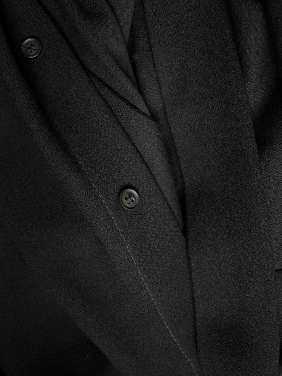 Haider Ackermann black dress with minimal neckline and bowtie fall 2015 (18)