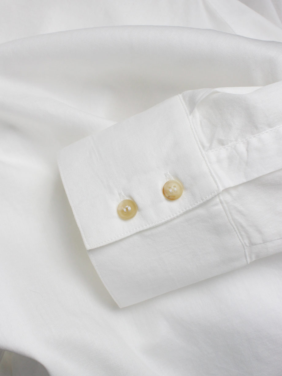 Haider Ackermann white collarless minimalist shirt in an oversized unisex fit (13)