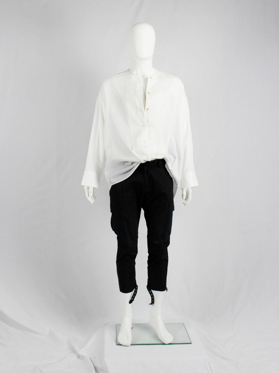 Haider Ackermann white collarless minimalist shirt in an oversized unisex fit (19)