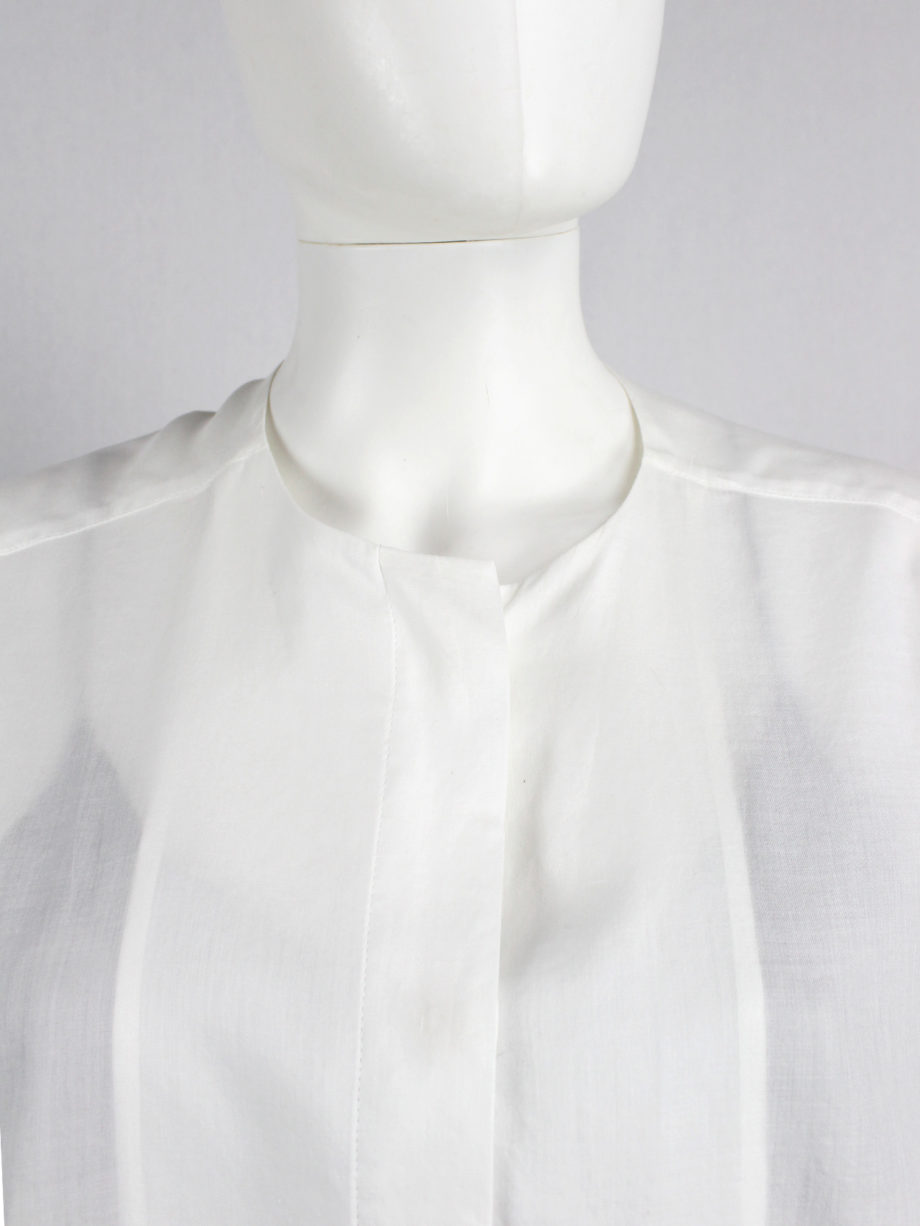 Haider Ackermann white collarless minimalist shirt in an oversized unisex fit (2)