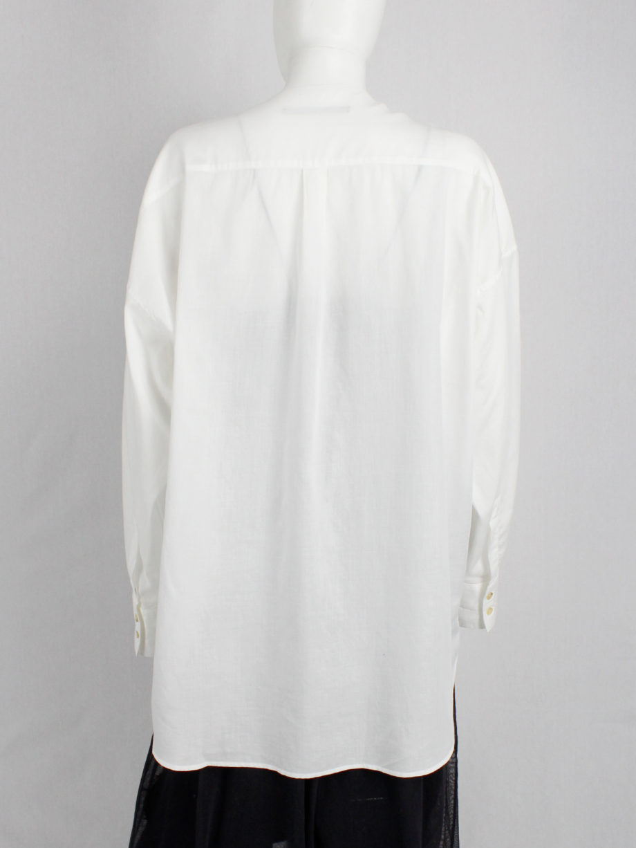 Haider Ackermann white collarless minimalist shirt in an oversized unisex fit (4)