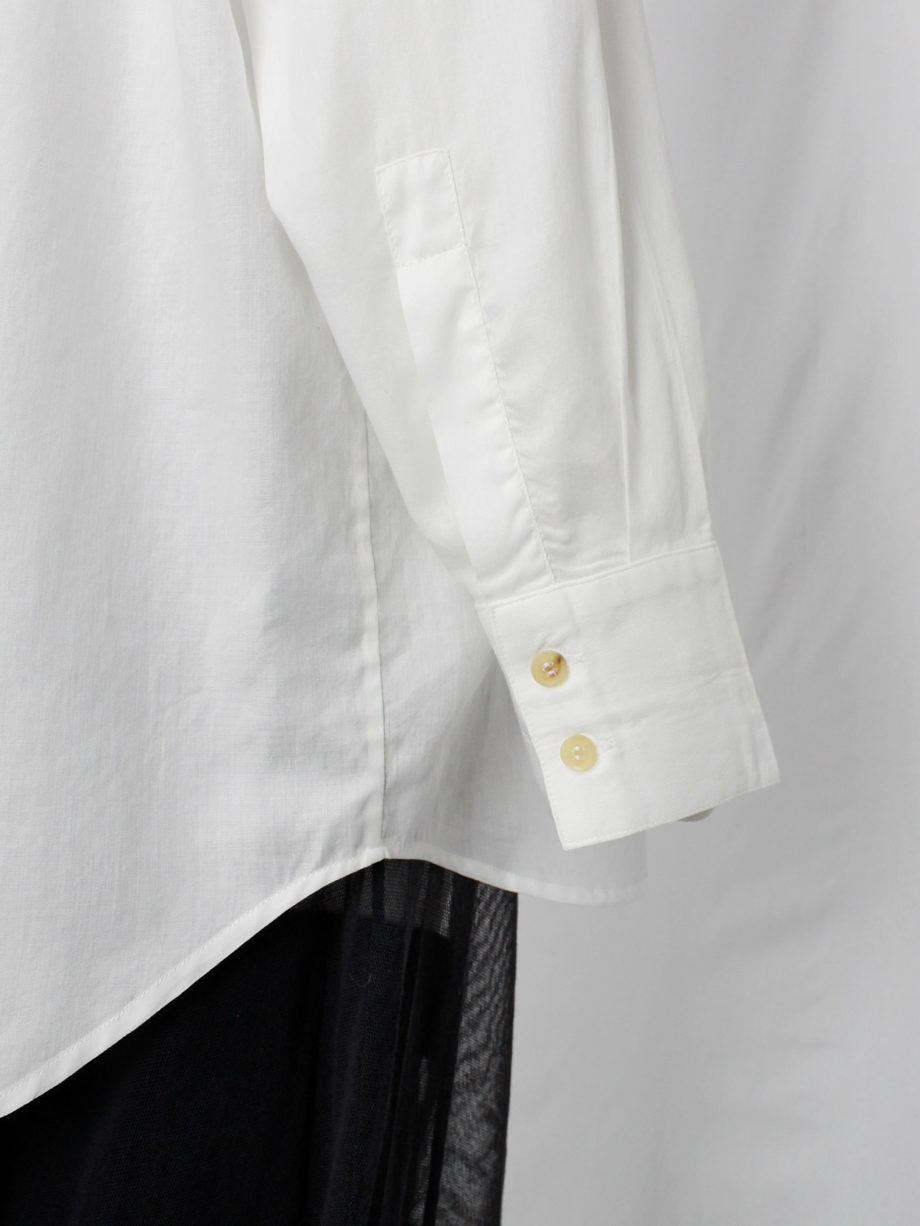 Haider Ackermann white collarless minimalist shirt in an oversized unisex fit (6)