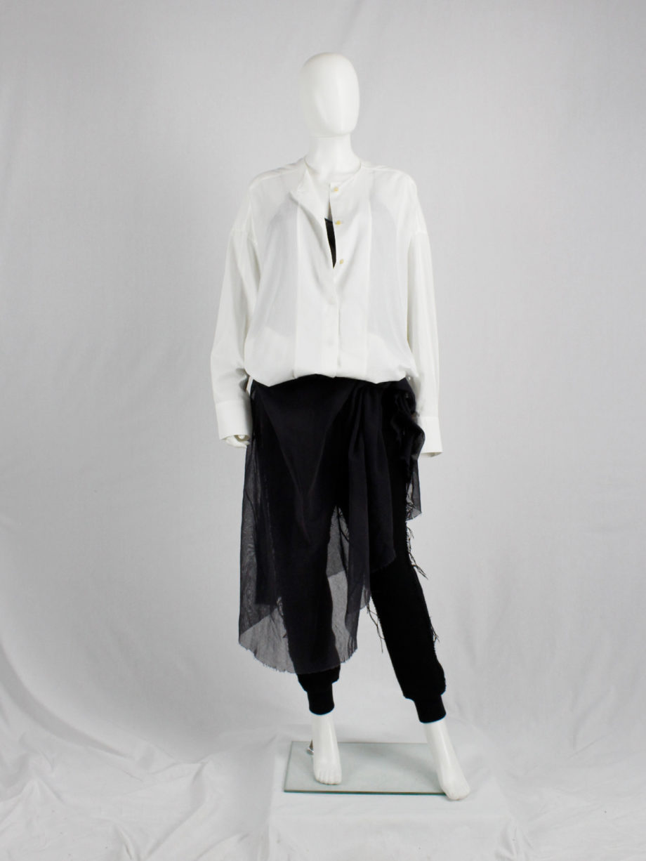 Haider Ackermann white collarless minimalist shirt in an oversized unisex fit (9)