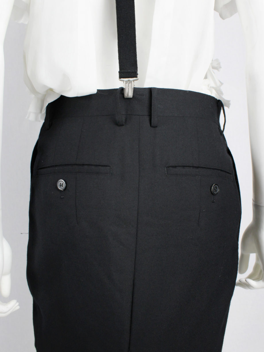 Junya Watanabe black pleated harem trousers with suspenders fall 2012 (1)