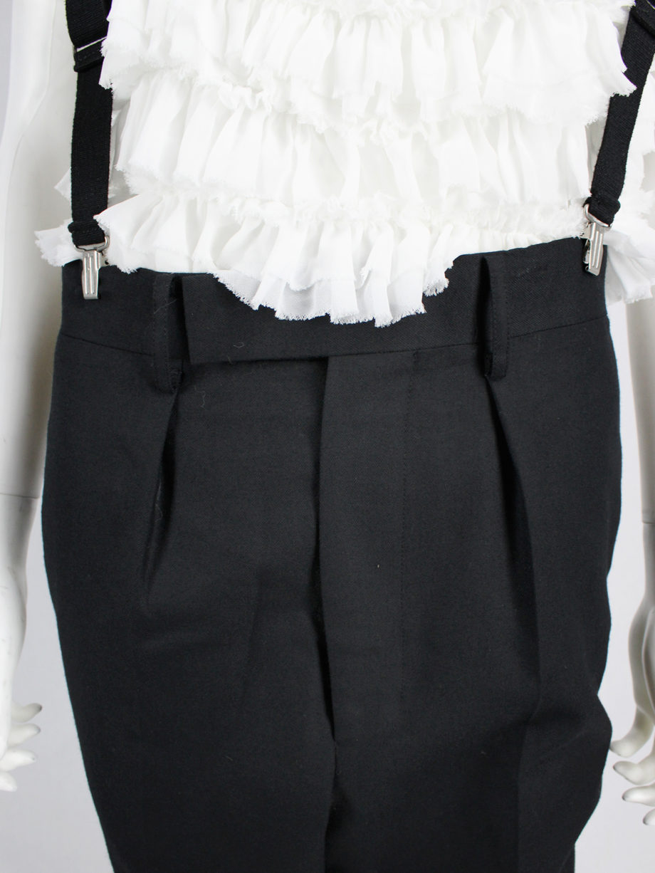 Junya Watanabe black pleated harem trousers with suspenders fall 2012 (10)