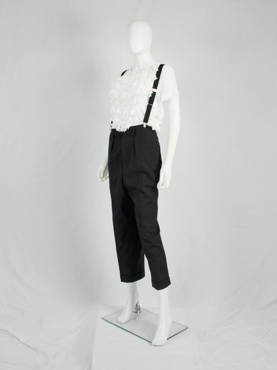 Junya Watanabe black pleated harem trousers with suspenders fall 2012 (15)