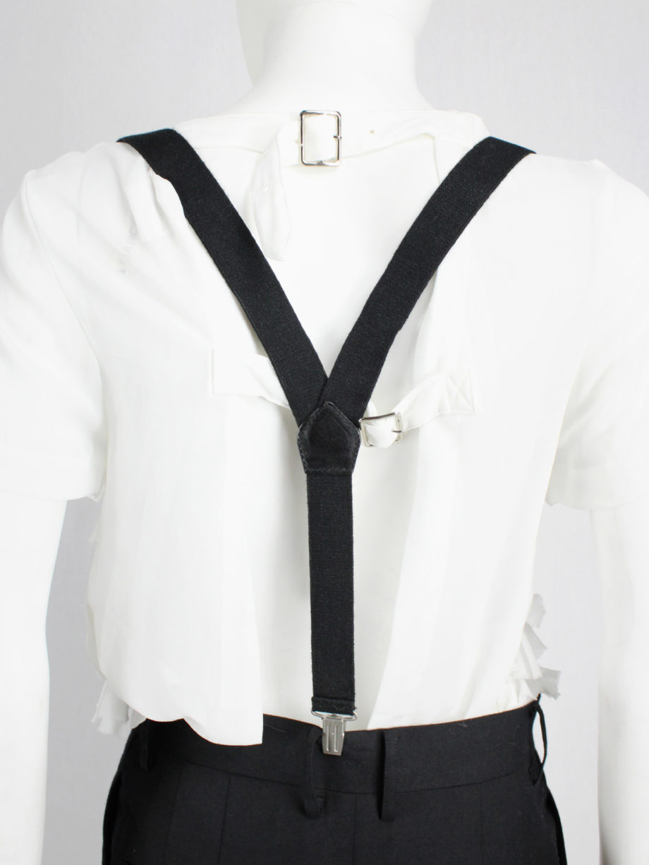 Junya Watanabe black pleated harem trousers with suspenders fall 2012 (2)