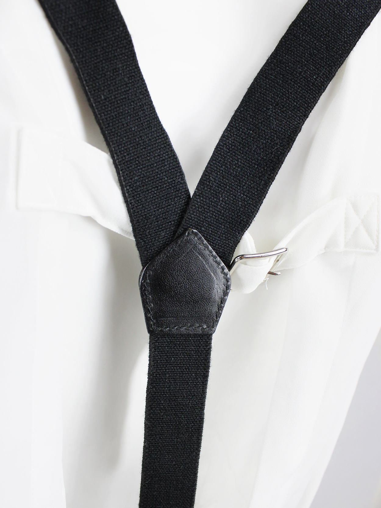 Junya Watanabe black pleated harem trousers with suspenders fall 2012 (3)