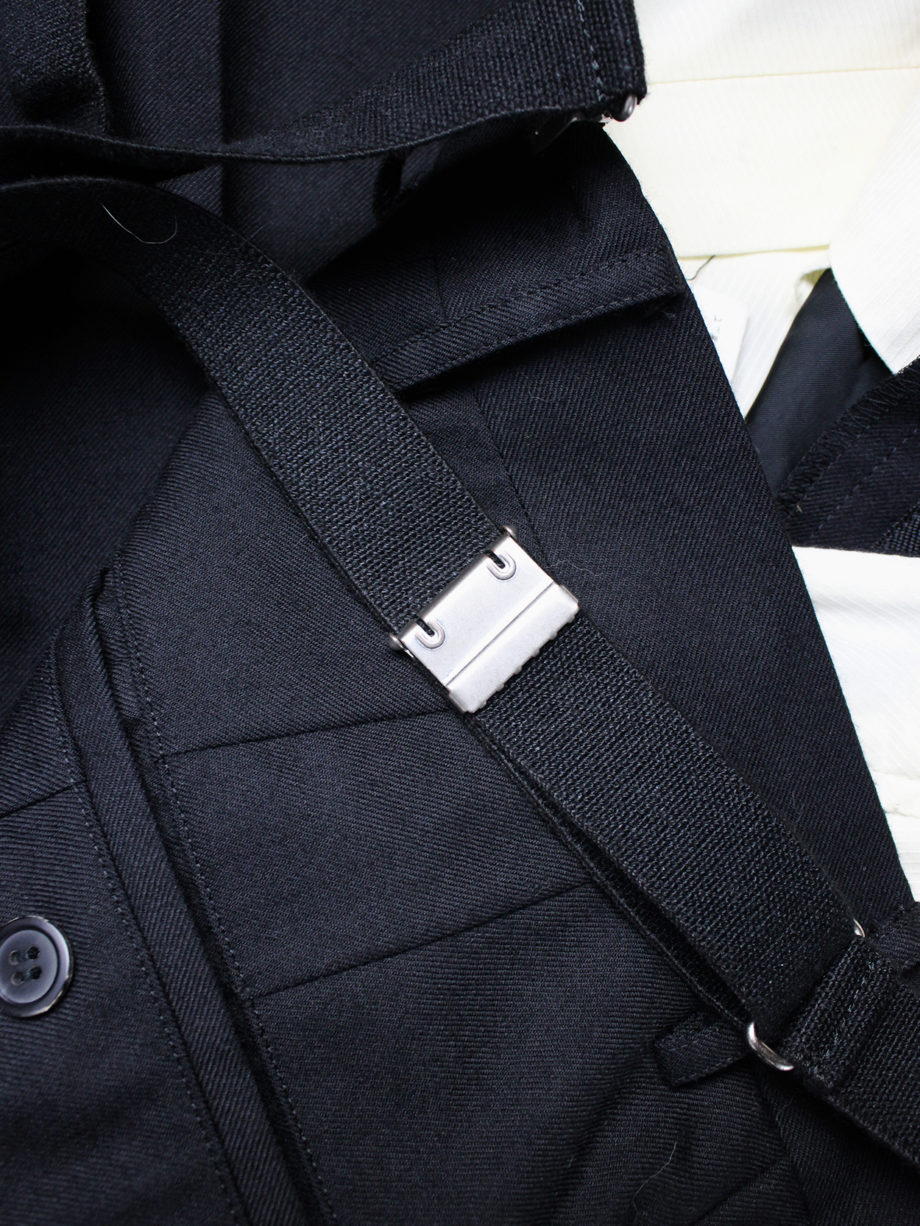 Junya Watanabe black pleated harem trousers with suspenders fall 2012 (5)