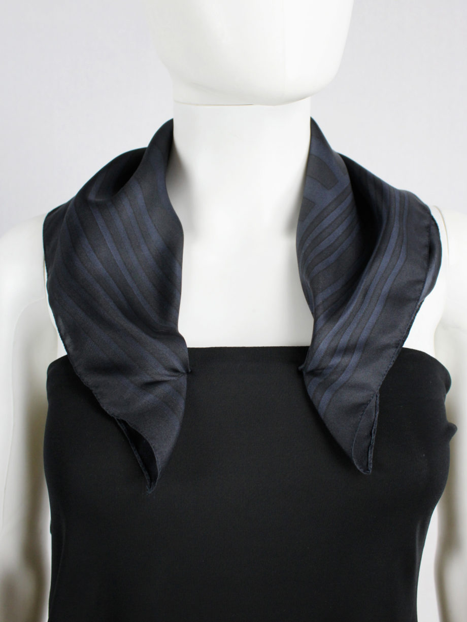 Maison Martin Margiela black backless top with blue scarf collar spring 2007 (3)