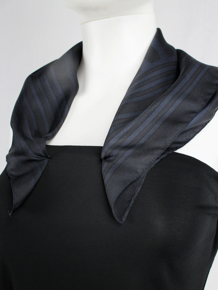 Maison Martin Margiela black backless top with blue scarf collar spring 2007 (5)