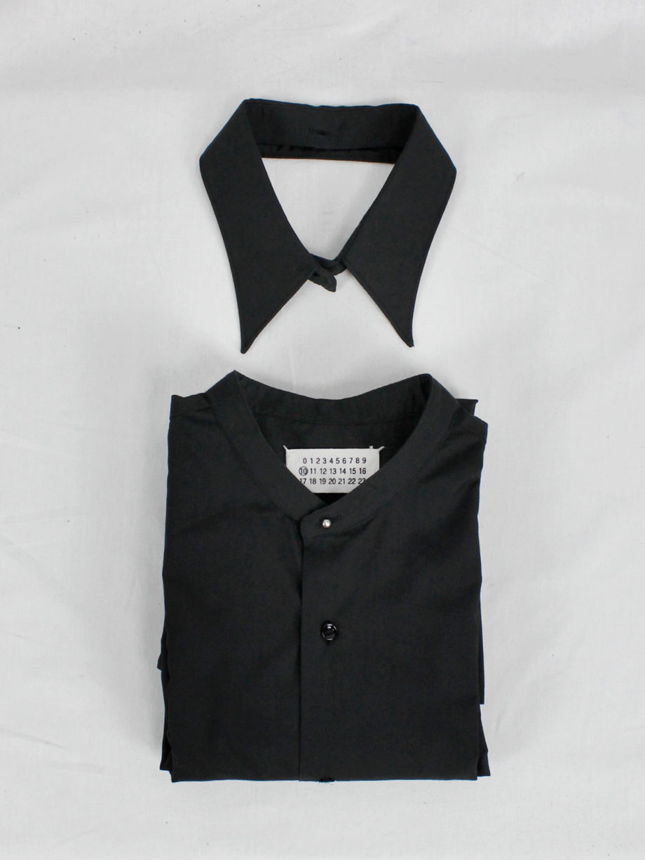 Maison Martin Margiela black shirt with detacheable collar — fall 2002