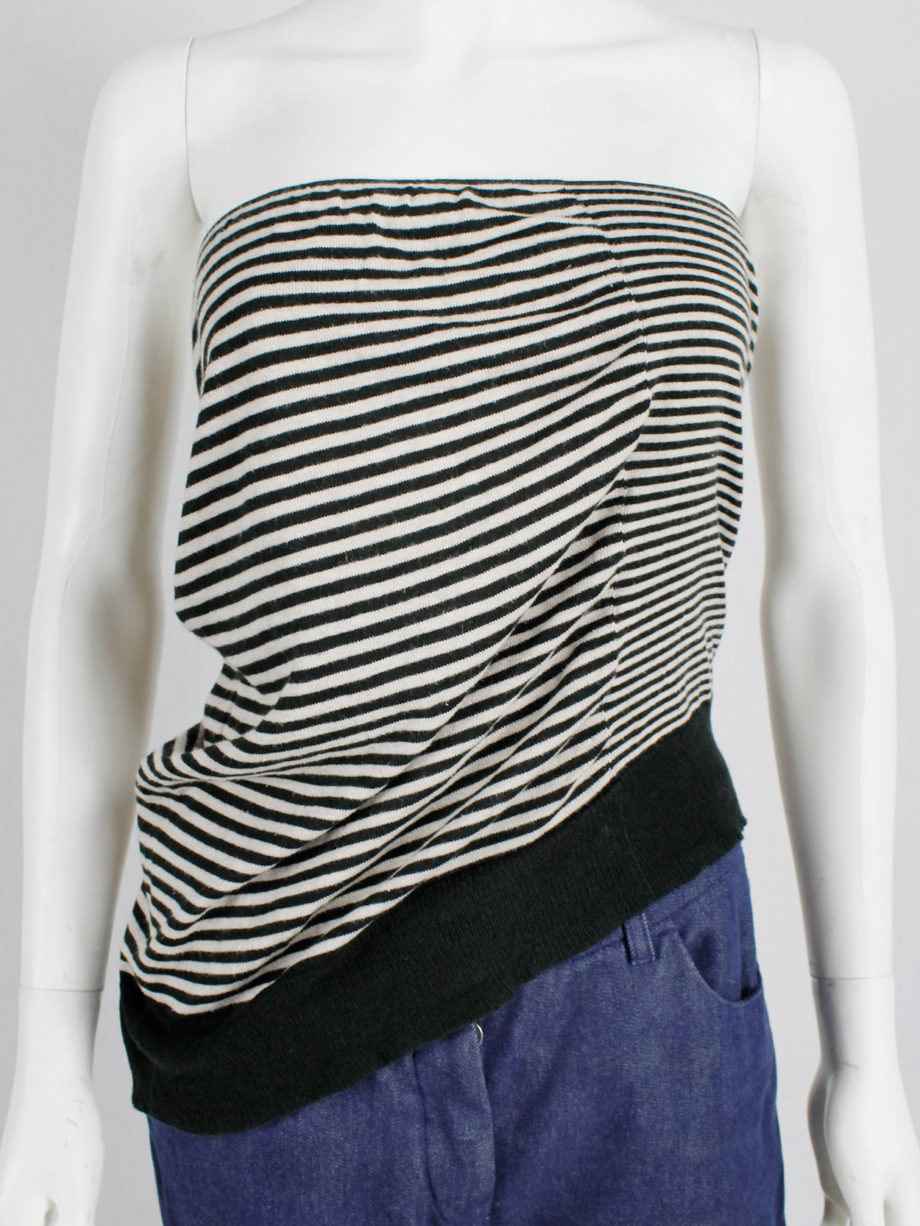 Maison Martin Margiela striped tube top stretched out on one side spring 2005 (1)