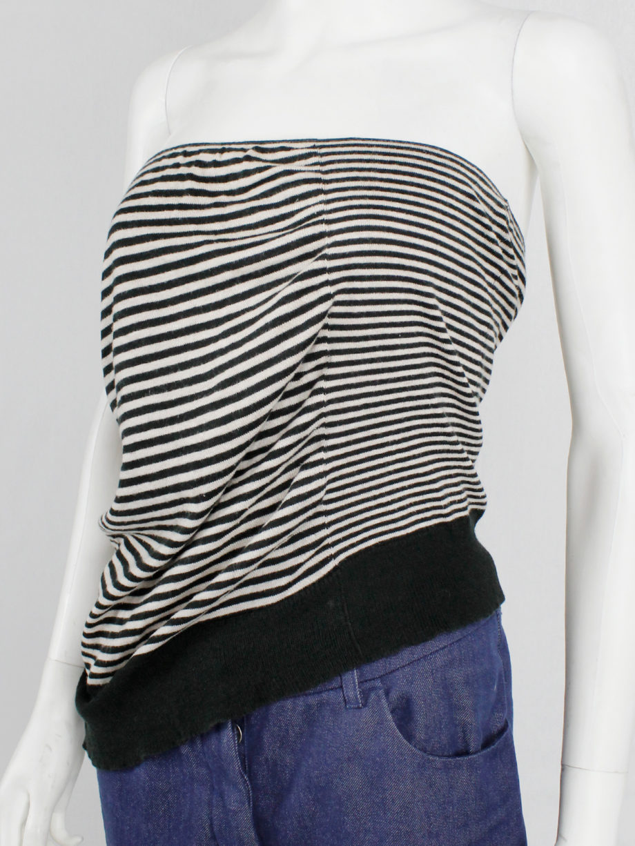Maison Martin Margiela striped tube top stretched out on one side spring 2005 (2)
