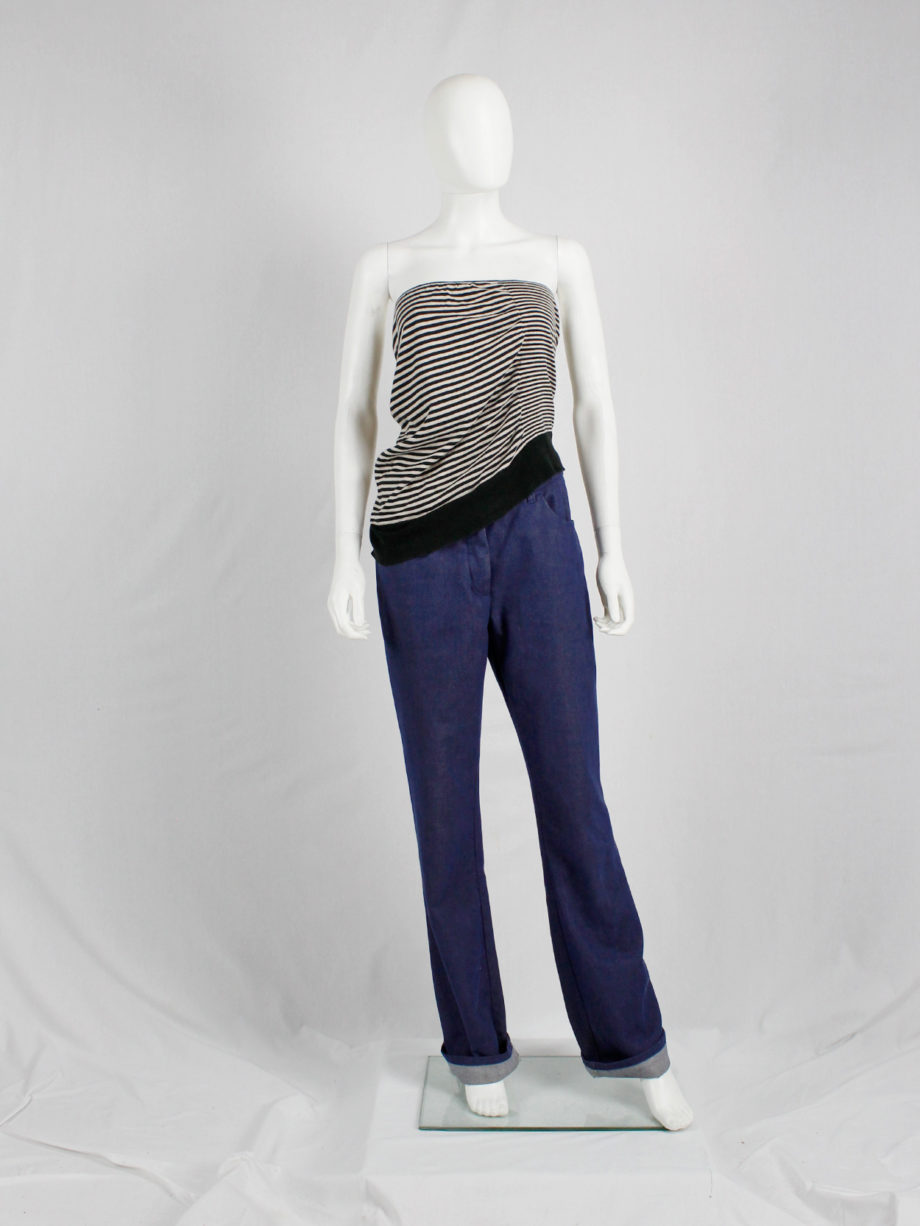 Maison Martin Margiela striped tube top stretched out on one side spring 2005 (5)