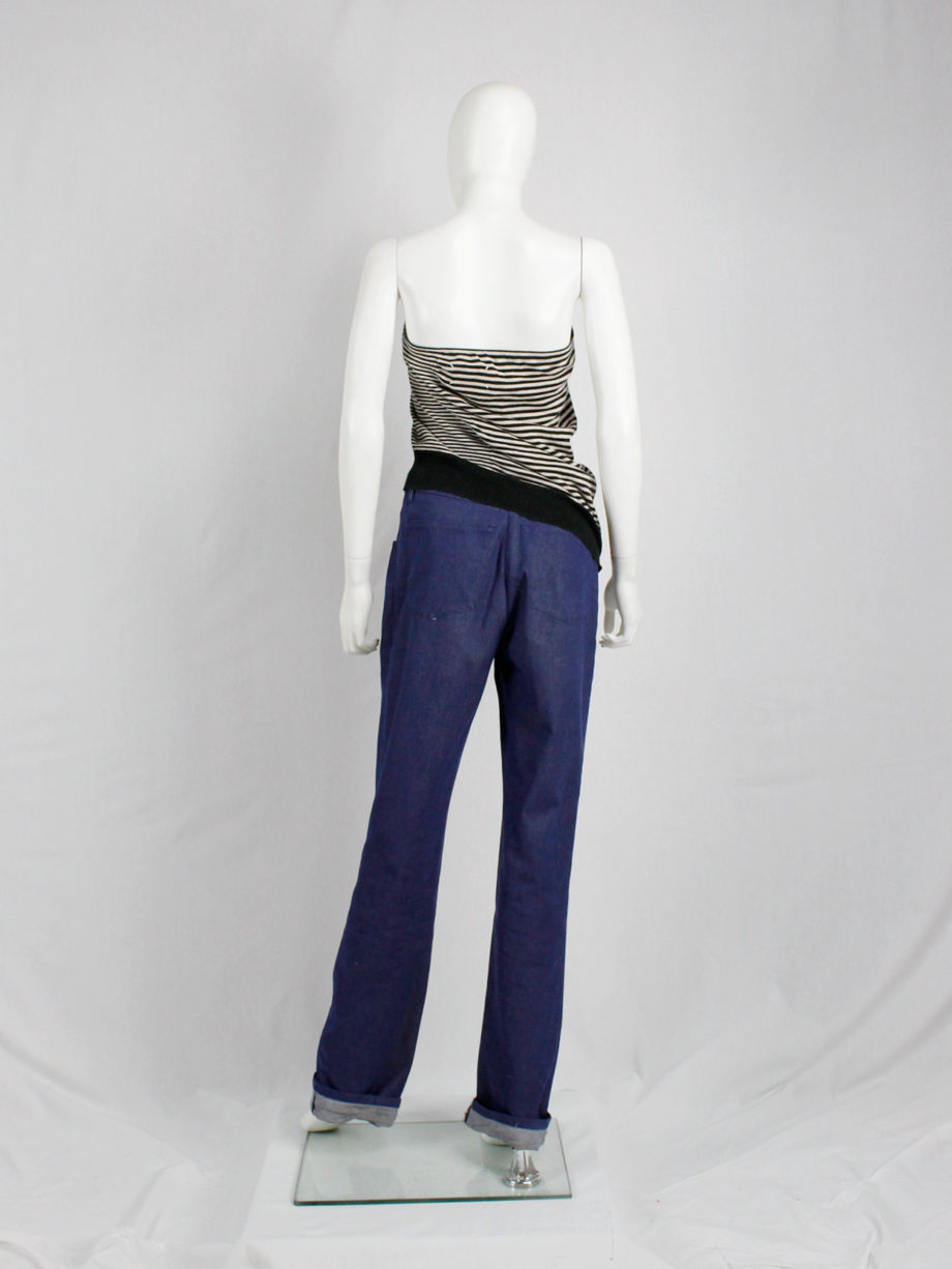 Maison Martin Margiela striped tube top stretched out on one side spring 2005 (6)