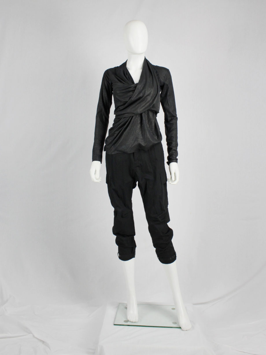 af Vandevorst black diagonal jumper with heavily gathered draping fall 2010 (1)