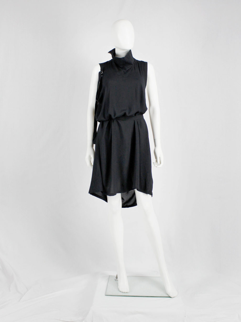 vaniitas Ann Demeulemeester black dress with straps and stitched collar spring 2010 (10)
