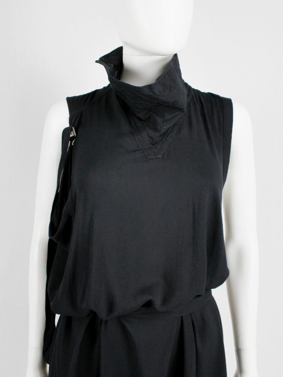 vaniitas Ann Demeulemeester black dress with straps and stitched collar spring 2010 (11)