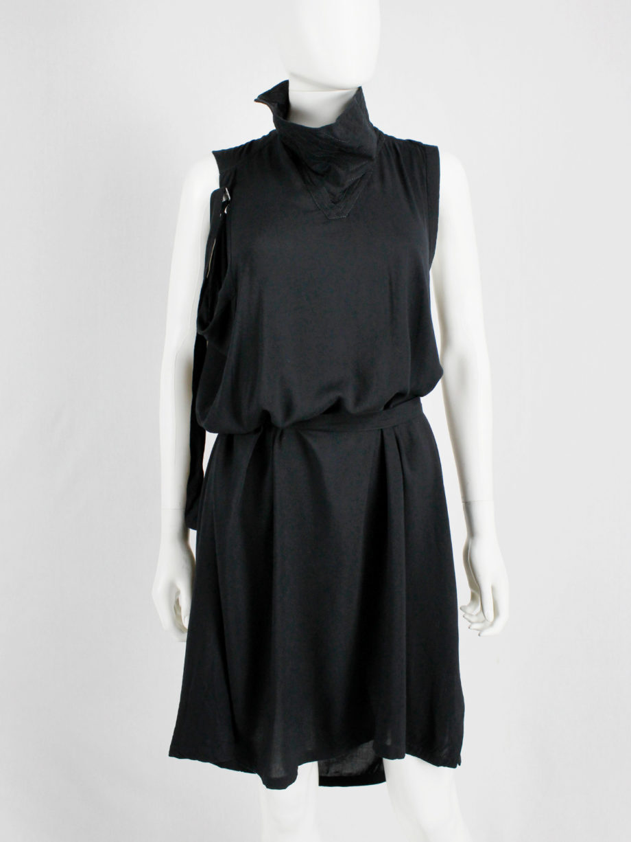vaniitas Ann Demeulemeester black dress with straps and stitched collar spring 2010 (12)