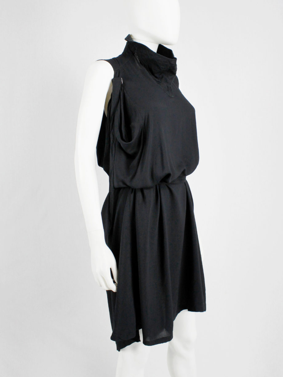 vaniitas Ann Demeulemeester black dress with straps and stitched collar spring 2010 (15)