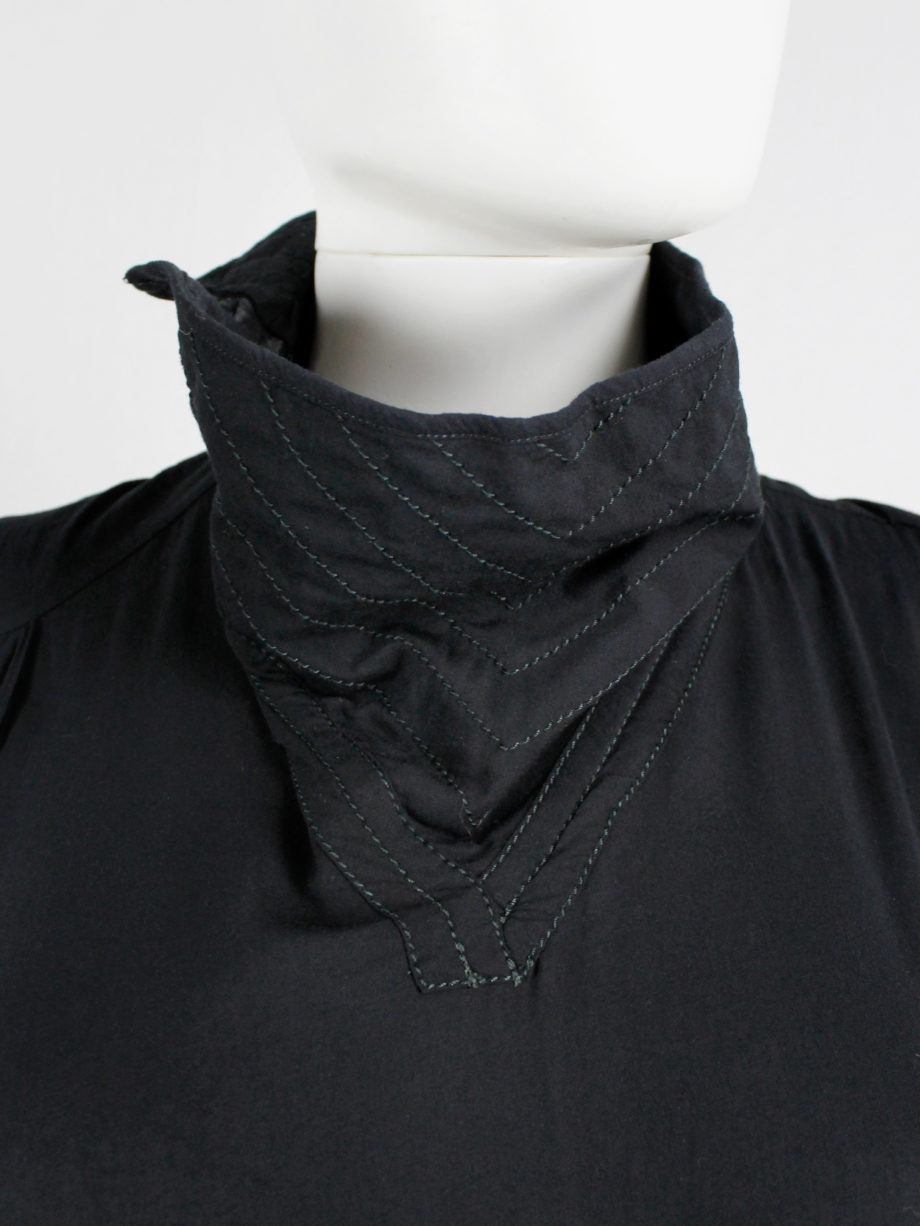 vaniitas Ann Demeulemeester black dress with straps and stitched collar spring 2010 (2)