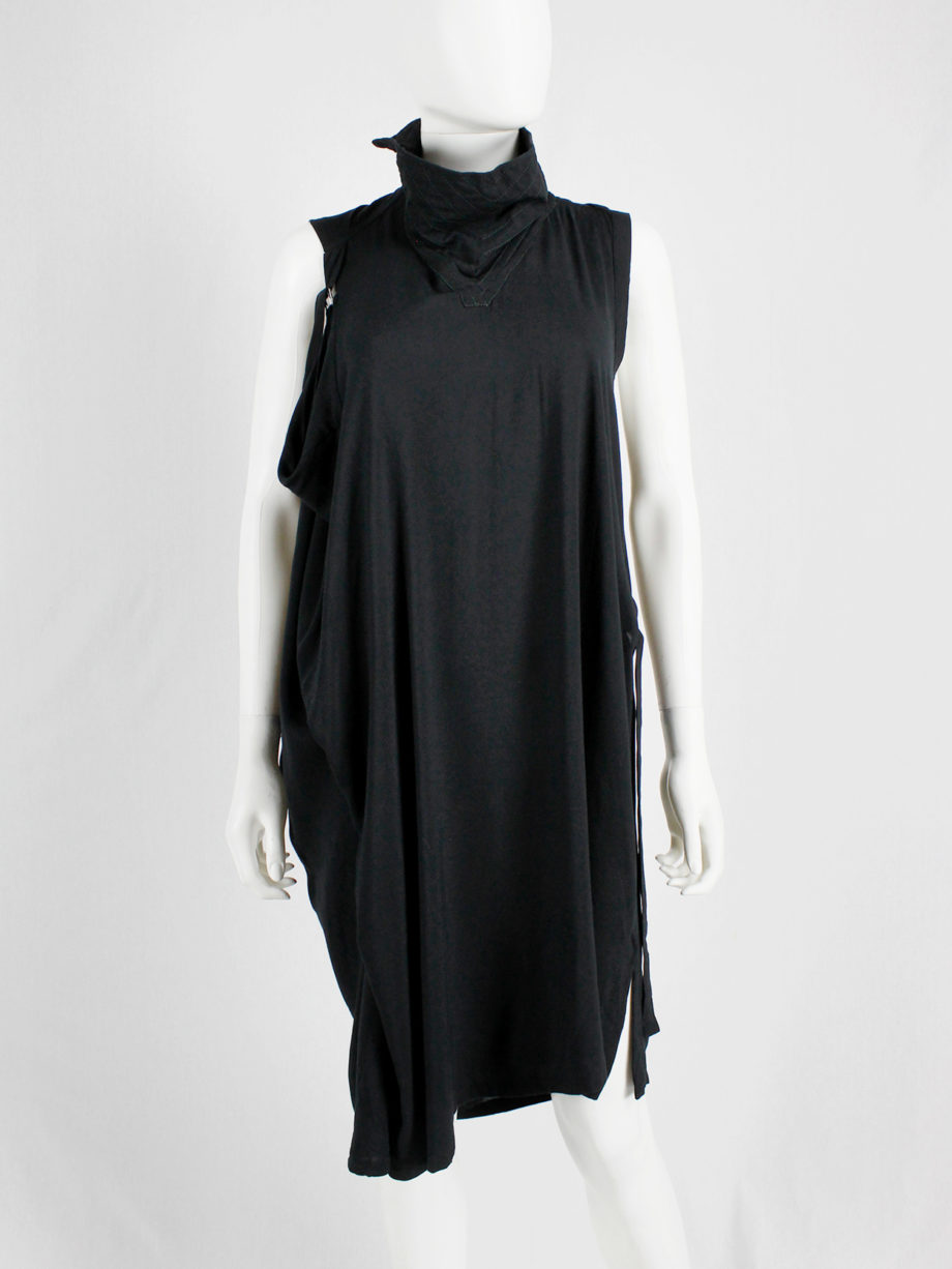 vaniitas Ann Demeulemeester black dress with straps and stitched collar spring 2010 (3)