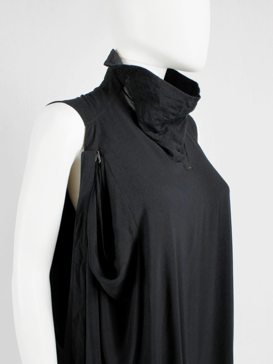 vaniitas Ann Demeulemeester black dress with straps and stitched collar spring 2010 (6)