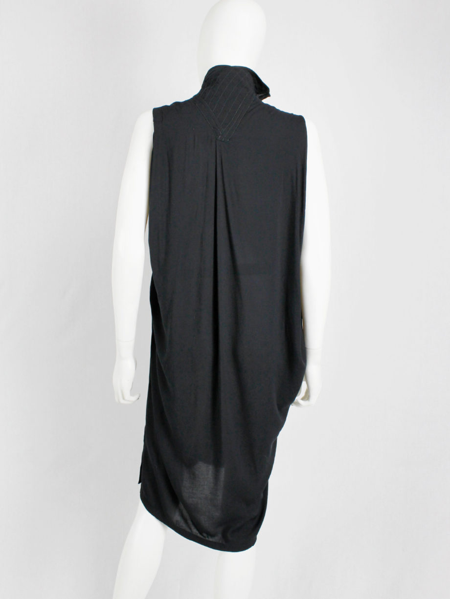 vaniitas Ann Demeulemeester black dress with straps and stitched collar spring 2010 (8)