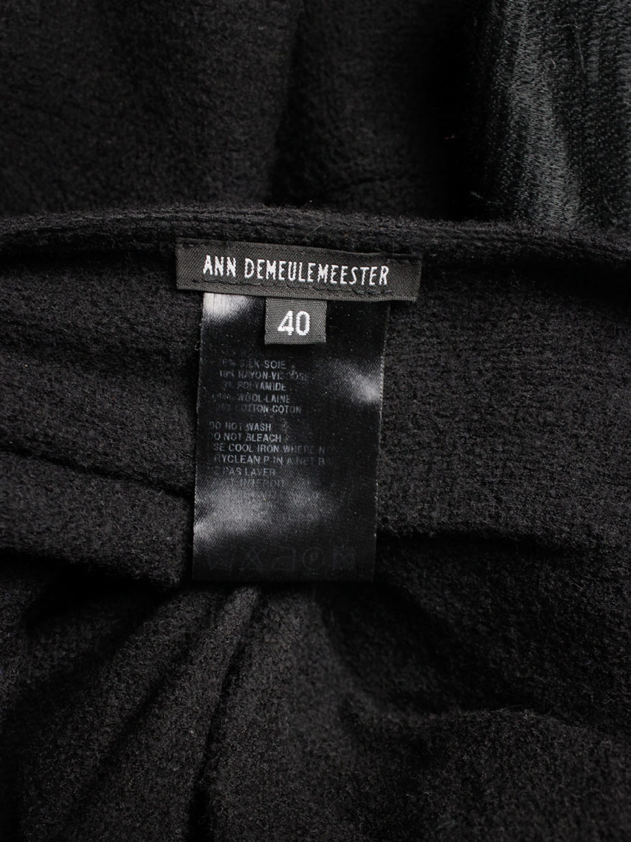 vaniitas Ann Demeulemeester black heavily gathered skirt with oversized braid fall 2005 (15)