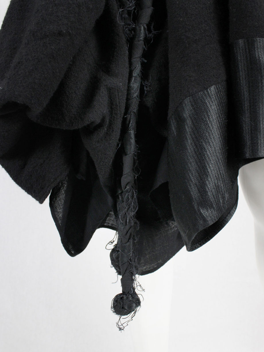 vaniitas Ann Demeulemeester black heavily gathered skirt with oversized braid fall 2005 (3)