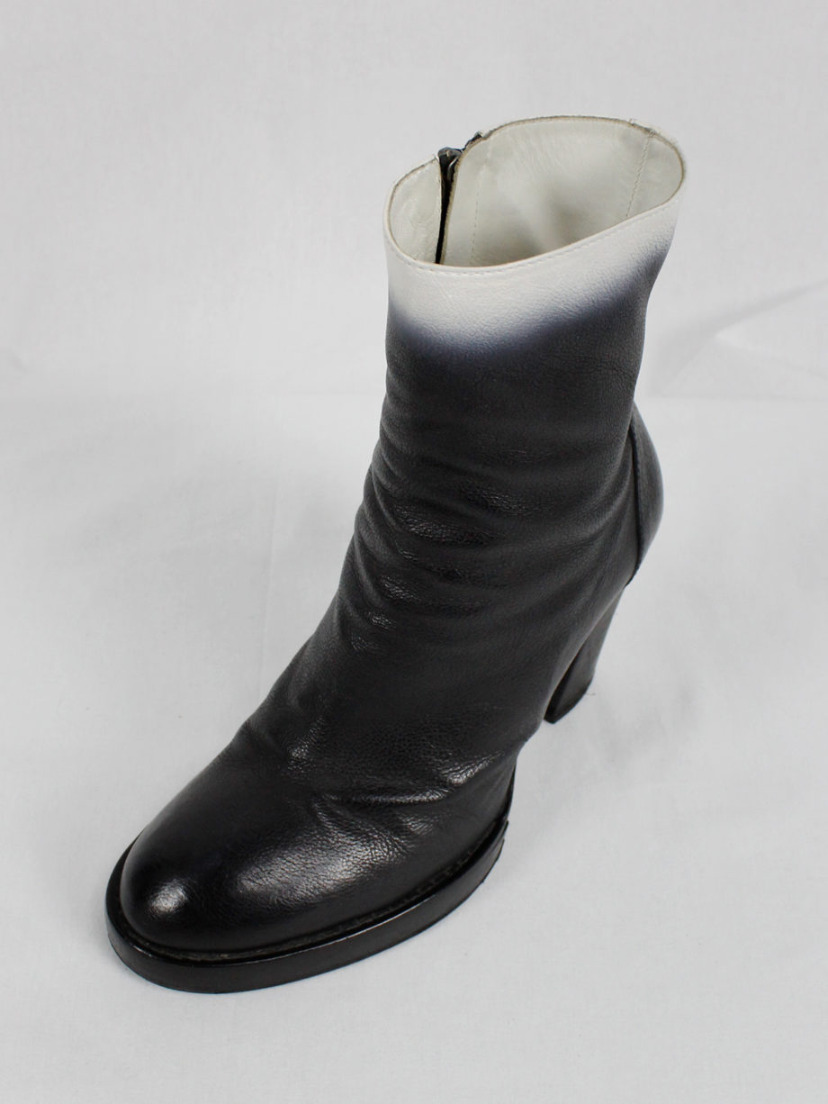 vaniitas Ann Demeulemeester black platform boots with white ombre fall 2012 (15)