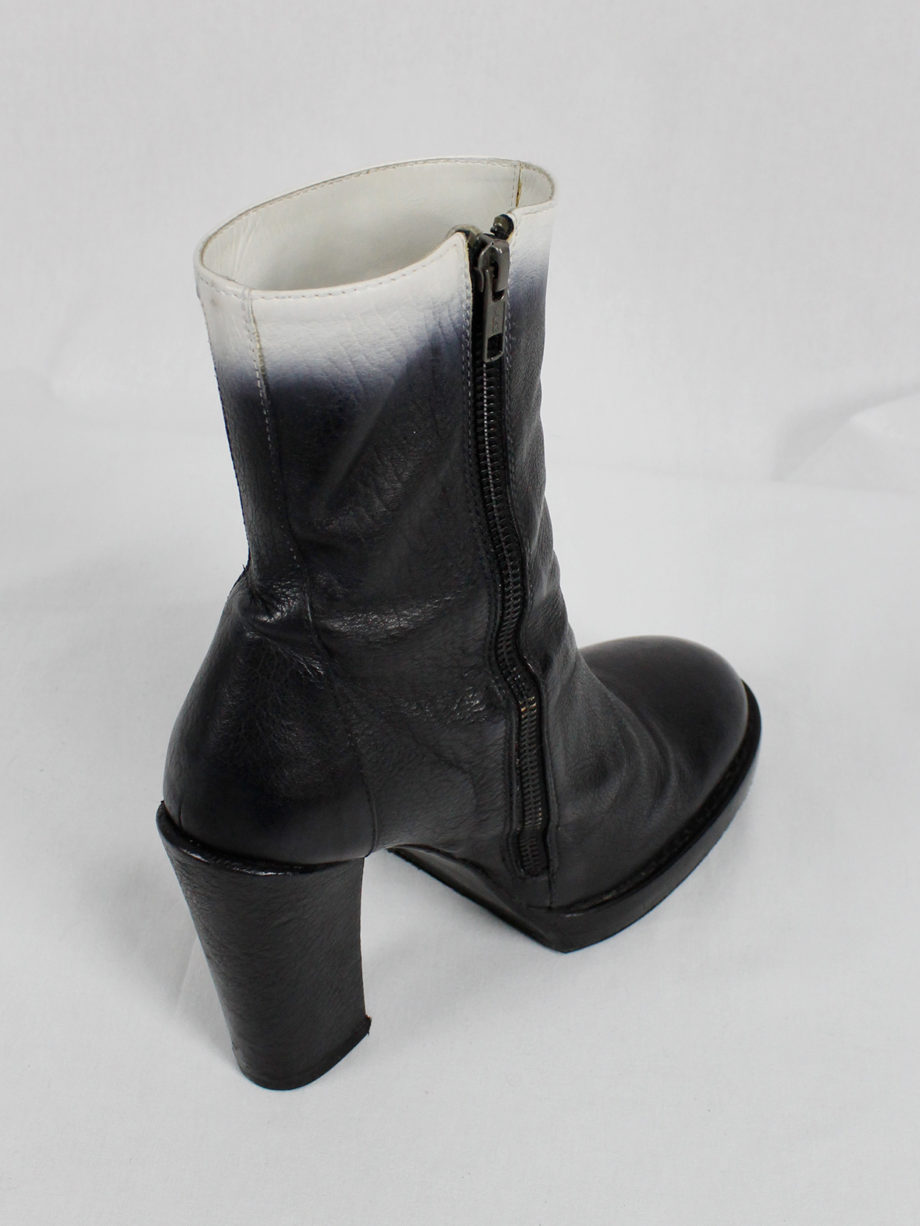 vaniitas Ann Demeulemeester black platform boots with white ombre fall 2012 (16)